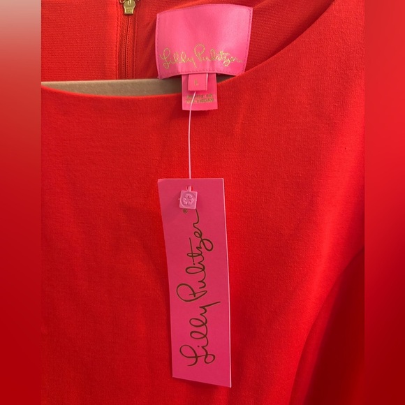 NWT Lilly Pulitzer Leighton Straight Fit Dress Women’s Sz Lg in Amaryllis Red - Picture 7 of 11